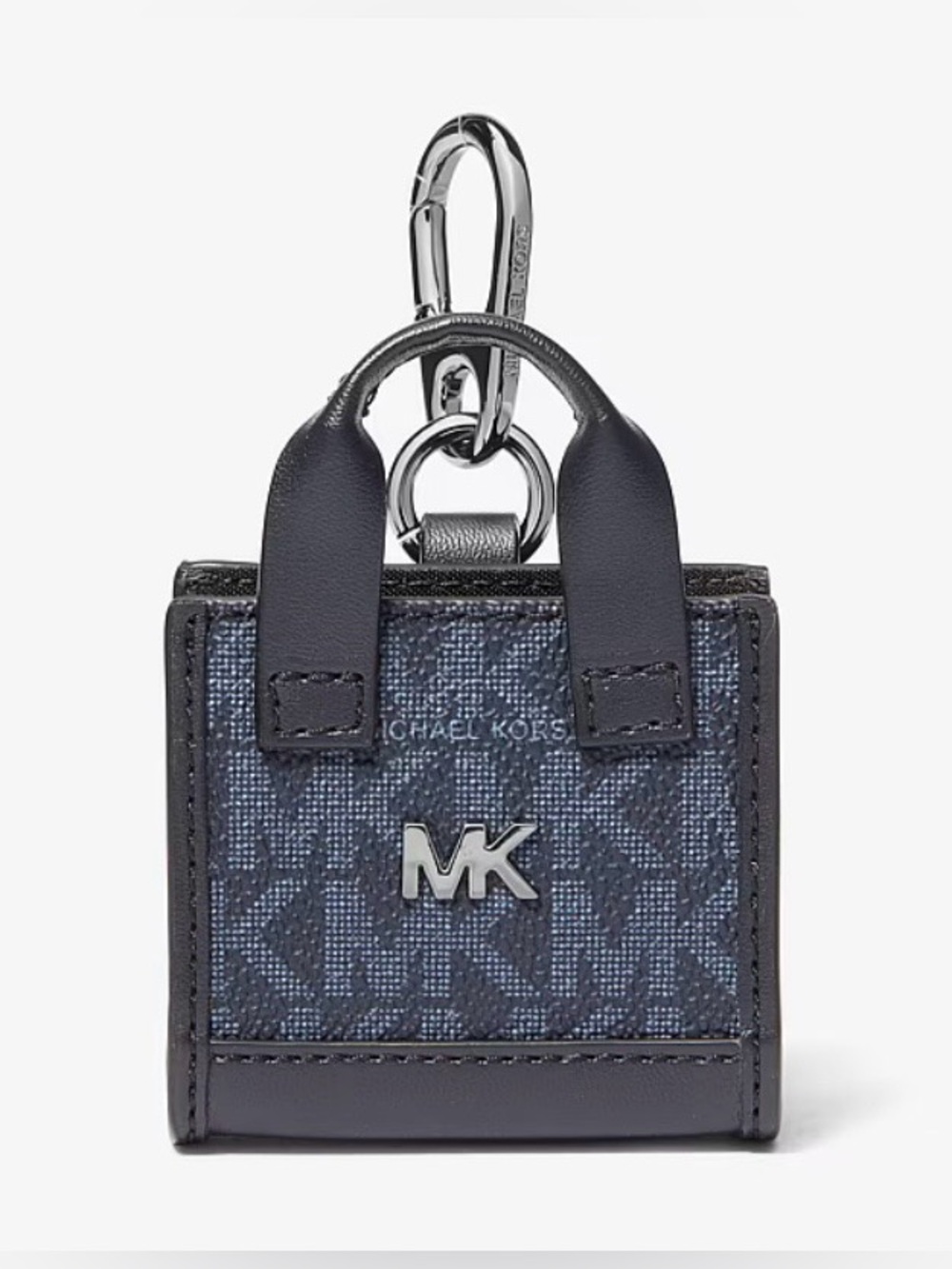 MICHAEL KORS Admiral Blue Signature Leather Micro AirPods Tote